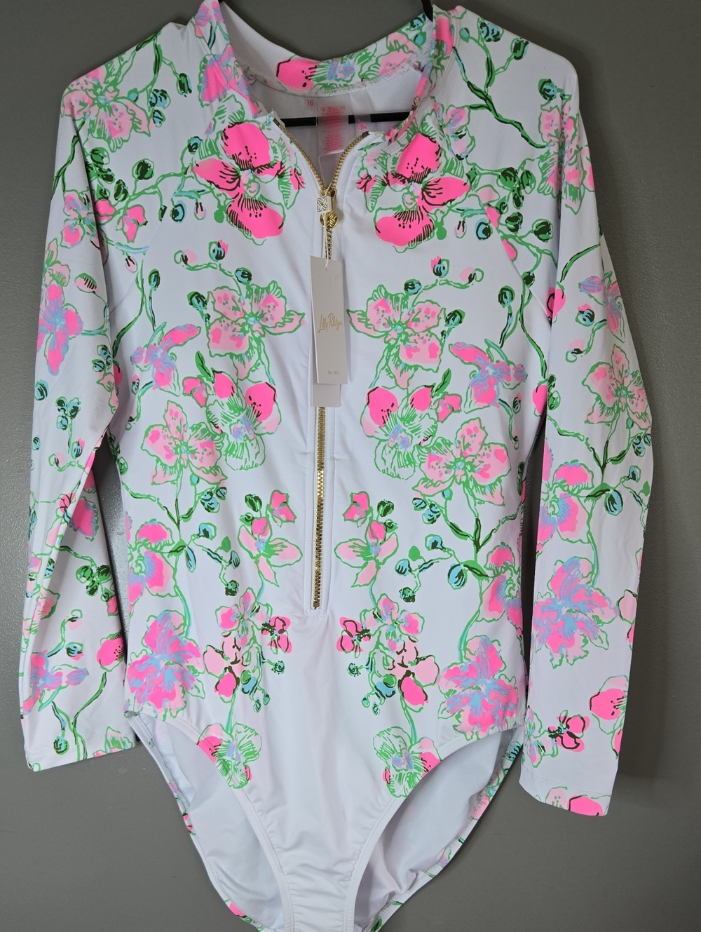 Lilly Pulitzer White Long-Sleeve Floral Zip-Up Jacket